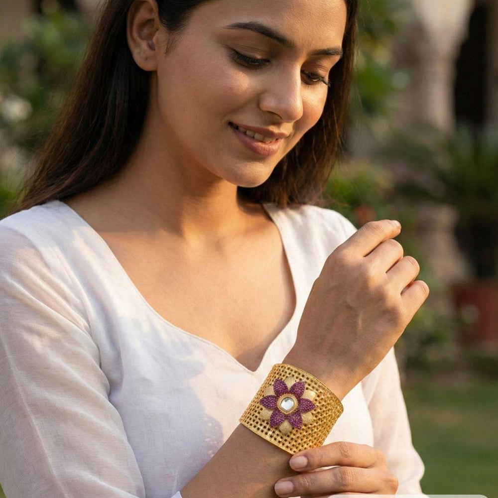 Jewel Addiction Kundan Designer Openable Bracelet