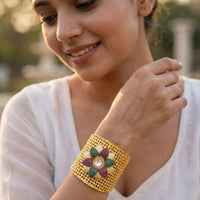 Jewel Addiction Kundan Designer Openable Bracelet