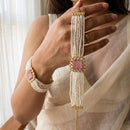 Jewel Addiction Heritage Style Kundan Stone And Pearl Adjustable Bracelet