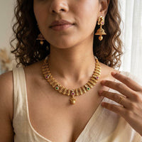 Jewel Addiction Premium Pota Stone Beads And Pearl Necklace Set
