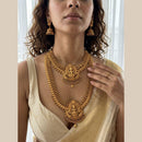 Jewel Addiction Twin Grace Pota Stone And Pearl Temple Double Necklace Set