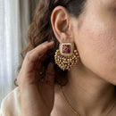 Jewel Addiction Pota Stone And Pearl Cluster Dangler Earrings