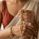 Jewel Addiction Heritage Style Pota Stone And Pearl Adjustable Bracelet