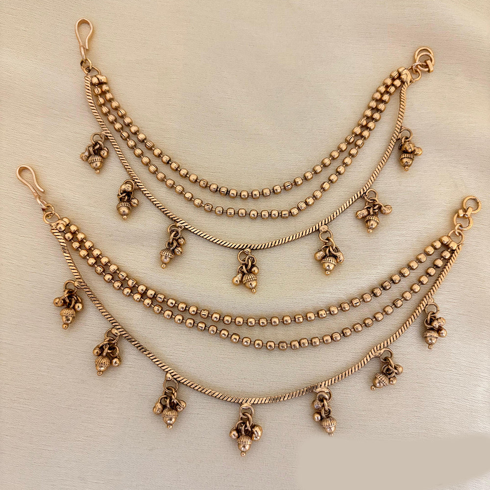 Jewel Addiction Traditional Copper Finish Pearl Multi Layer Kan Chain