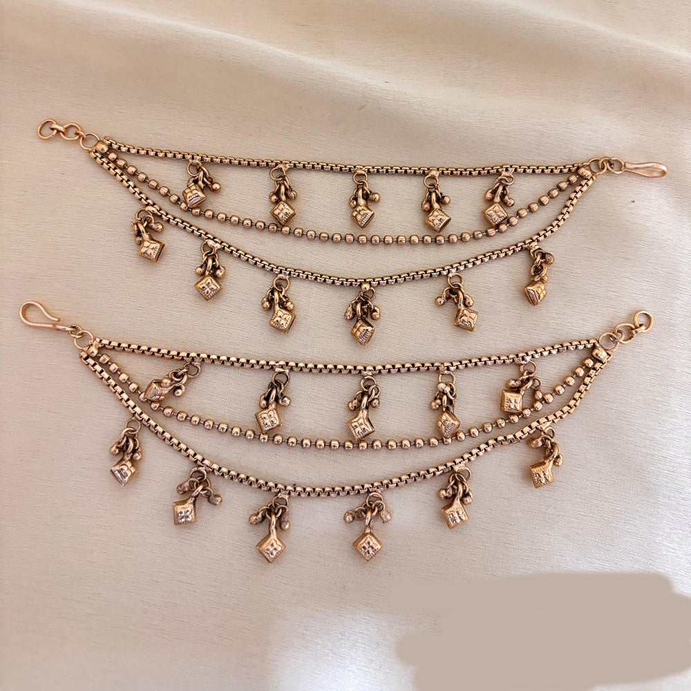 Jewel Addiction Traditional Copper Finish Pearl Multi Layer Kan Chain