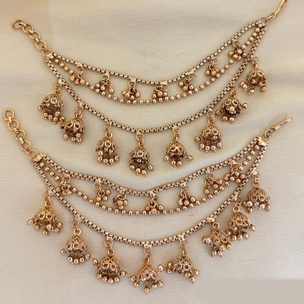 Jewel Addiction Traditional Copper Finish Pearl Multi Layer Kan Chain