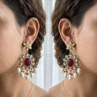 Jewel Addiction Designer Polki Kundan Stone And Beads Dangler Earrings