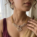 Jewel Addiction Premium Pota Stone And Pearl Necklace Set