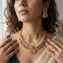 Jewel Addiction Premium Pota Stone And Pearl Necklace Set
