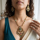 Jewel Addiction Premium Pota Stone Beads And Pearl Necklace Set
