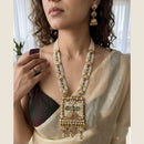 Jewel Addiction Premium Pota Stone And Pearl Long Necklace Set