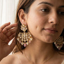 Jewel Addiction Elegant Kundan Stone Pearl And Beads Designer Dangler Earrings