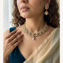Jewel Addiction Luxury Pota Stone And Pearl Necklace Set