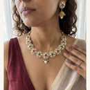 Jewel Addiction Luxury Pota Stone And Pearl Necklace Set
