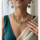Jewel Addiction Luxury Pota Stone And Pearl Necklace Set