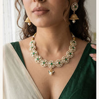 Jewel Addiction Luxury Pota Stone And Pearl Necklace Set