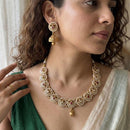 Jewel Addiction Luxury Pota Stone And Pearl Necklace Set