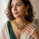 Jewel Addiction Luxury Pota Stone And Pearl Necklace Set