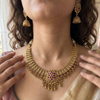 Jewel Addiction Luxury Pota Stone And Pearl Necklace Set