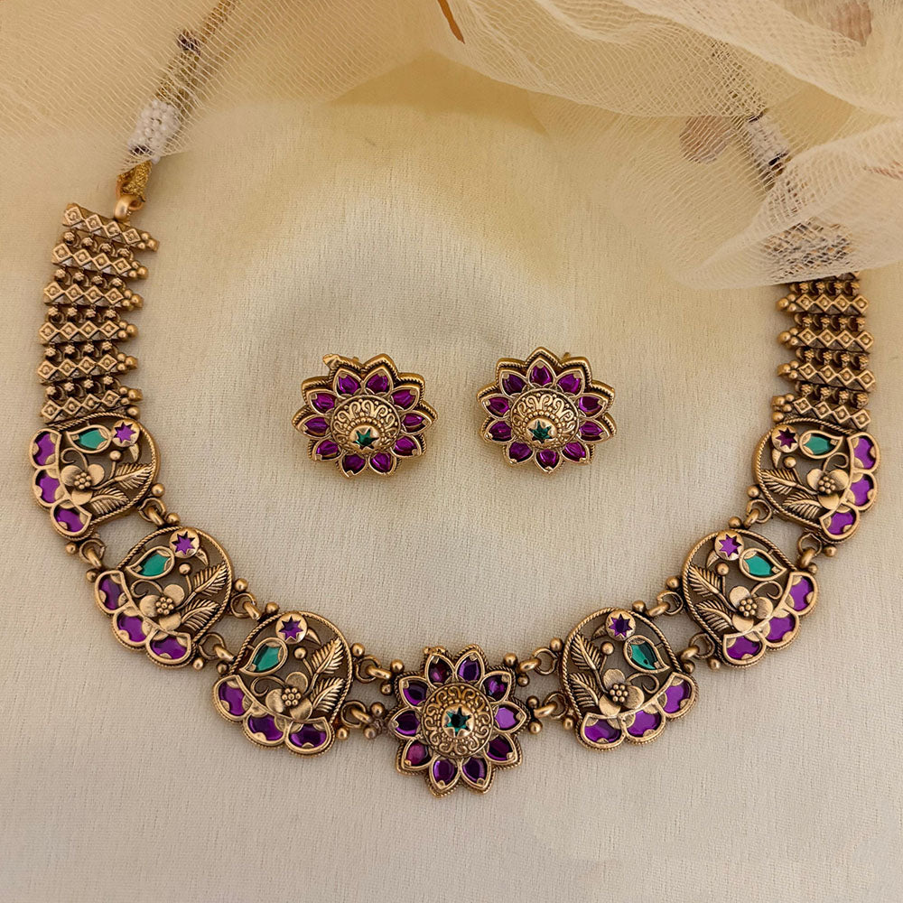 Jewel Addiction Luxury Pota Stone And Pearl Necklace Set