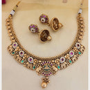 Jewel Addiction Luxury Pota Stone And Pearl Necklace Set