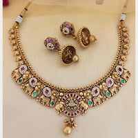 Jewel Addiction Luxury Pota Stone And Pearl Necklace Set