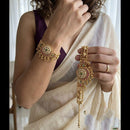 Jewel Addiction Heritage Style Pota Stone And Pearl Adjustable Bracelet