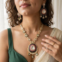Jewel Addiction Royal Polki Kundan Stone Necklace Set