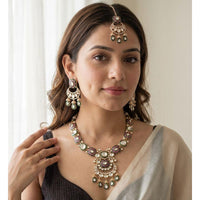 Jewel Addiction Royal Polki Kundan Stone Necklace Set
