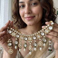 Jewel Addiction Royal Polki Kundan Stone And Beads Necklace Set