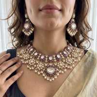 Jewel Addiction Royal Polki Kundan Stone And Beads Necklace Set