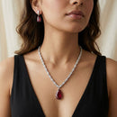 Jewel Addiction Silver Plated American Diamond Necklace Set