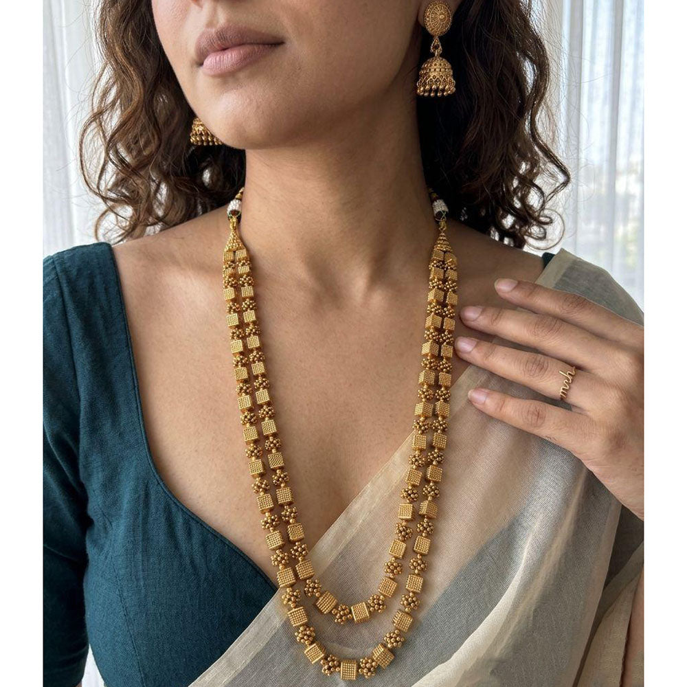 Jewel Addiction Designer Beads Double Layer Long Necklace Set