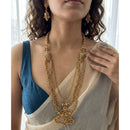 Jewel Addiction Designer Pota Stone And Beads Multi Layer Long Necklace Set