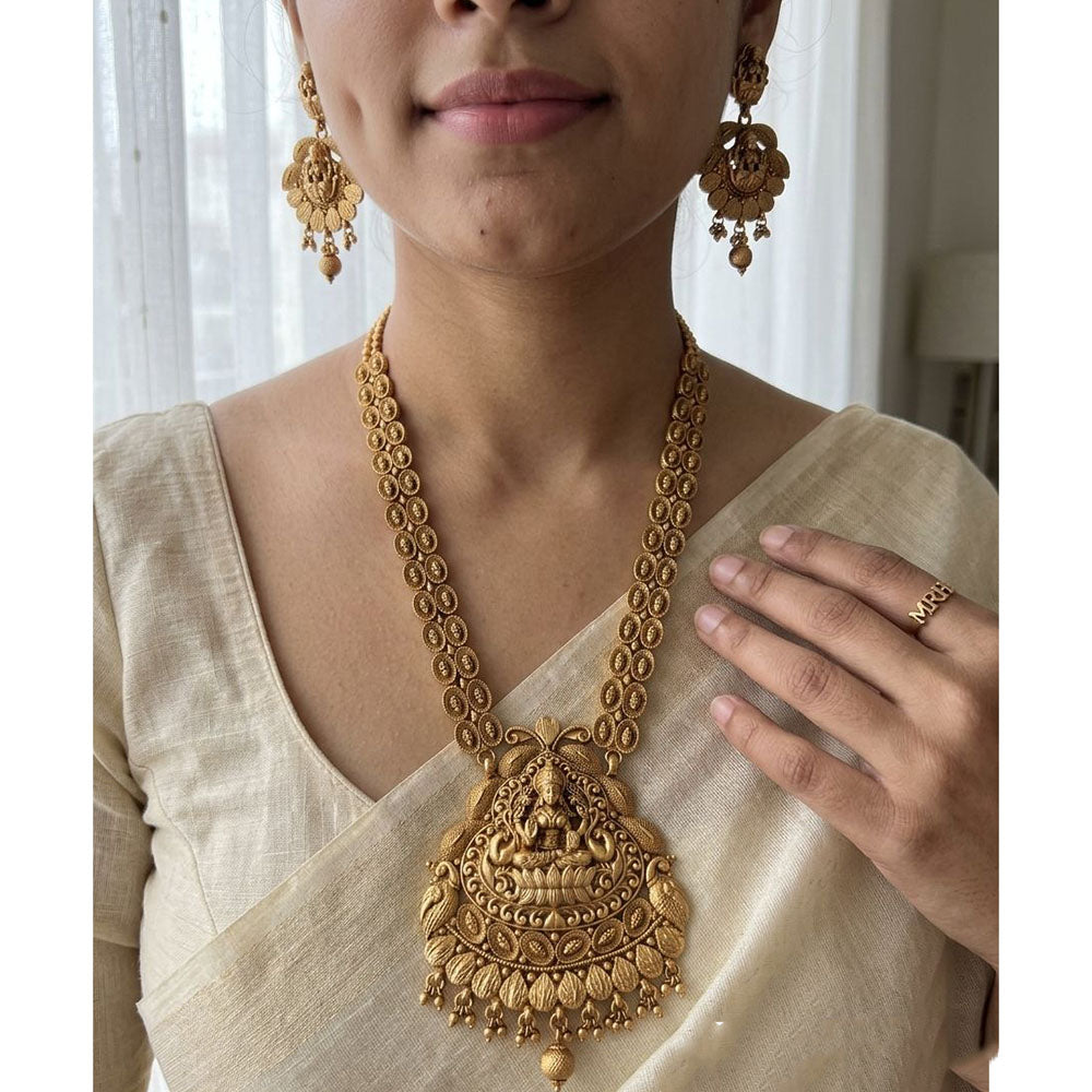 Jewel Addiction Designer Pearl And Beads Temple Long Necklace Set