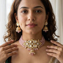 Jewel Addiction Heavy Look Kundan Stone And Beaded Choker Necklace Set