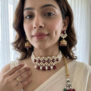 Jewel Addiction Heavy Look Kundan Stone And Beaded Choker Necklace Set