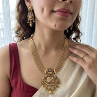 Jewel Addiction Glamorous Pota Stone And Pearl Necklace Set 