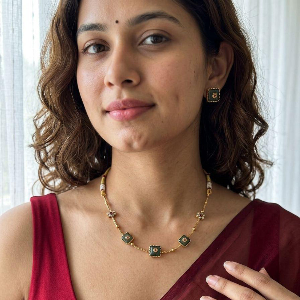 Jewel Addiction Designer Pota Stone Necklace Set