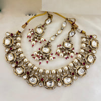 Jewel Addiction Royal Polki Kundan Stone Pearl And Beads Necklace Set