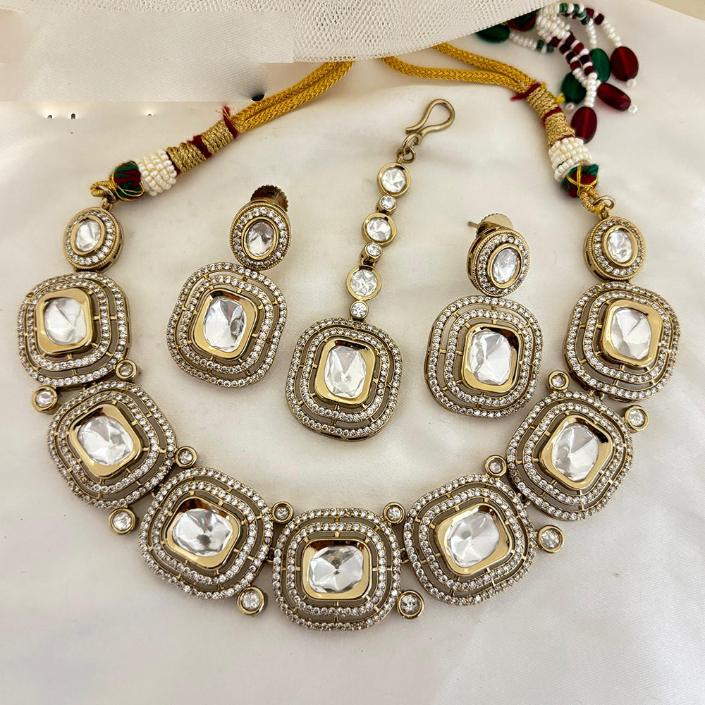Jewel Addiction Royal Polki Kundan Stone Necklace Set