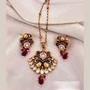 Jewel Addiction Pota Stone And Pearl Designer Pendant Set