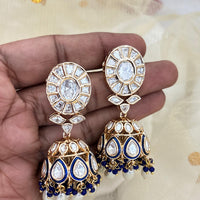 Jewel Addiction Designer Polki Kundan Stone And Beads Jhumki Earrings