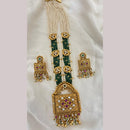 Jewel Addiction Ethnic Pota Stone And Pearl Long Necklace Set