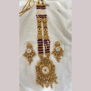 Jewel Addiction Ethnic Pota Stone And Pearl Long Necklace Set