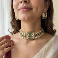 Jewel Addiction Polki Kundan Stone Choker Necklace Set