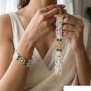 Jewel Addiction Polki Kundan Stone And Pearl Designer Openable Bracelet