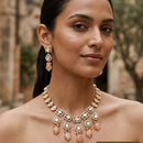 Jewel Addiction Classic Polki Kundan Stone And Beads Necklace Set