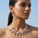 Jewel Addiction Classic Polki Kundan Stone And Pearl Necklace Set