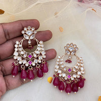 Jewel Addiction Designer Polki kundan Stone And Beads Dangler Earrings